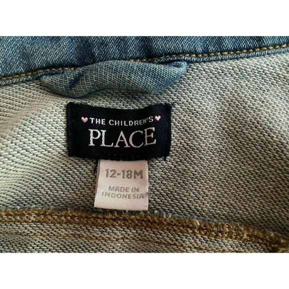 Children's Place Girls Blue Jean Jacket w/ Ruffle Trim Size 12-18 Months - Picture 3 of 3